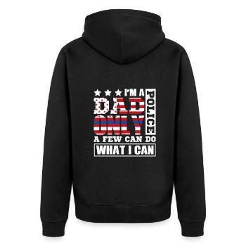 Polizei Polizist Polizeibeamte - Unisex Premium Bio Zip Hoodie - Schwarz - Hinten - Nico (187cm)