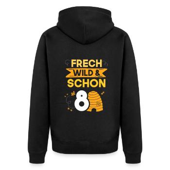 8 Jahre Geburtstag Junge Mädchen Imker Biene - Unisex Premium Bio Zip Hoodie - Schwarz - Hinten - Nico (187cm)