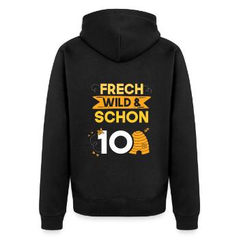 10 Jahre Geburtstag Junge Mädchen Imker Biene - Unisex Premium Bio Zip Hoodie - Schwarz - Hinten - Nico (187cm)