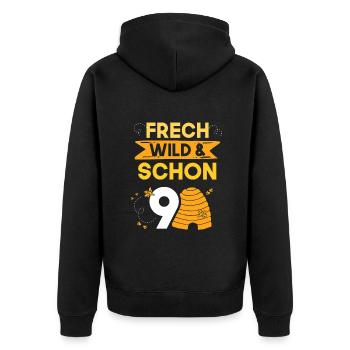 9 Jahre Geburtstag Junge Mädchen Imker Biene - Unisex Premium Bio Zip Hoodie - Schwarz - Hinten - Nico (187cm)