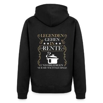 Rentner Rente Rentenbeginn Kochen Koch - Unisex Premium Bio Zip Hoodie - Schwarz - Hinten - Nico (187cm)