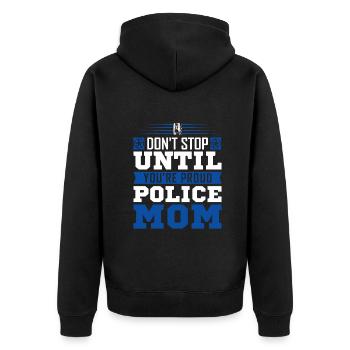 Polizei Polizist Polizeibeamte - Unisex Premium Bio Zip Hoodie - Schwarz - Hinten - Nico (187cm)