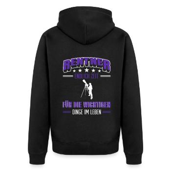 Rentner Rente Rentenbeginn Astronomie Weltall - Unisex Premium Bio Zip Hoodie - Schwarz - Hinten - Nico (187cm)