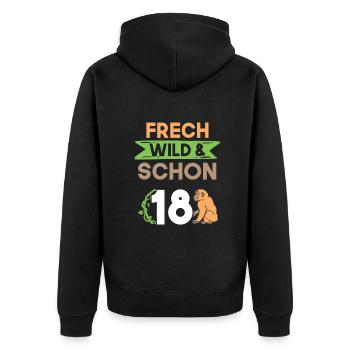18 Jahre Geburtstag Affe - Unisex Premium Bio Zip Hoodie - Schwarz - Hinten - Nico (187cm)
