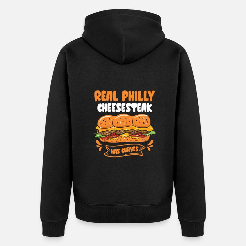 Philly Cheesesteak Sandwich - Unisex Premium Bio Zip Hoodie - Schwarz