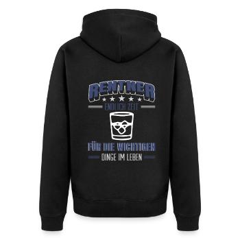 Rentner Rente Rentenbeginn Whiskeytrinker Whiskey - Unisex Premium Bio Zip Hoodie - Schwarz - Hinten - Nico (187cm)