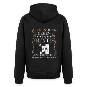 Rentner Rente Rentenbeginn Puzzeln - Unisex Premium Bio Zip Hoodie - Schwarz - Hinten - Nico (187cm)