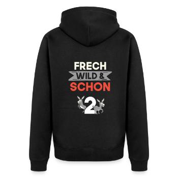 2 Jahre Geburtstag Junge Mädchen Esel - Unisex Premium Bio Zip Hoodie - Schwarz - Hinten - Nico (187cm)