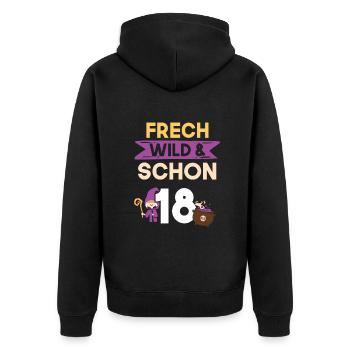 18 Jahre Geburtstag Halloween Hexe - Unisex Premium Bio Zip Hoodie - Schwarz - Hinten - Nico (187cm)