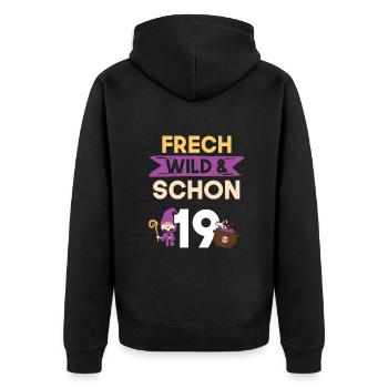19 Jahre Geburtstag Halloween Hexe - Unisex Premium Bio Zip Hoodie - Schwarz - Hinten - Nico (187cm)