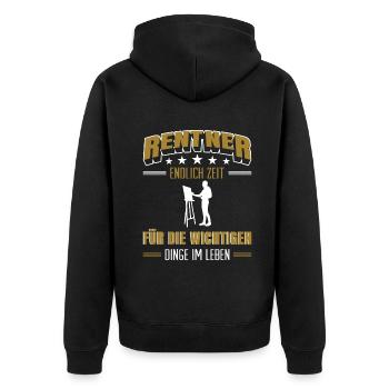 Rentner Rente Rentenbeginn Bilder malen Malerei - Unisex Premium Bio Zip Hoodie - Schwarz - Hinten - Nico (187cm)