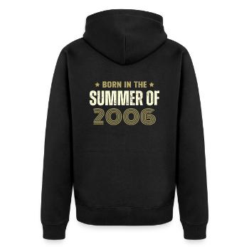 Vintage 2006 Vintage Birthday Gift 2006 - Unisex Premium Organic Zip Hoodie - black - Back - Nico (187cm)