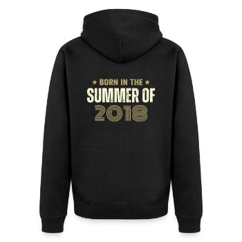 Vintage 2018 Vintage Birthday Gift 2018 - Unisex Premium Organic Zip Hoodie - black - Back - Nico (187cm)