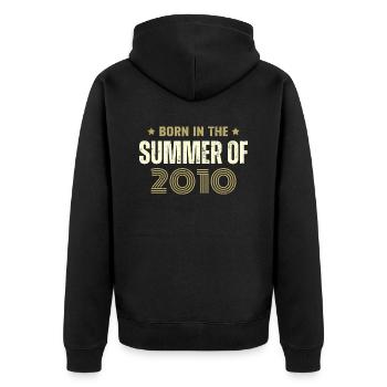 Vintage 2010 Vintage Birthday Gift 2010 - Unisex Premium Organic Zip Hoodie - black - Back - Nico (187cm)