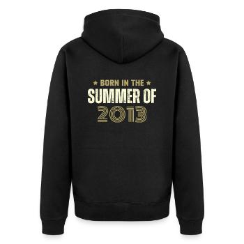 Vintage 2013 Vintage Birthday Gift 2013 - Unisex Premium Organic Zip Hoodie - black - Back - Nico (187cm)