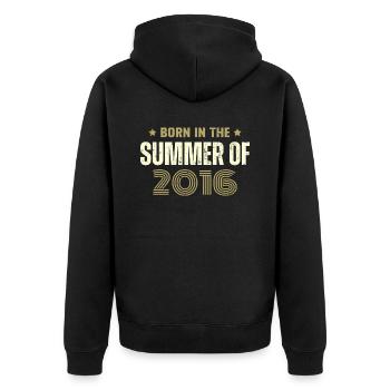 Millésime 2016 Cadeau D'anniversaire 2016 Vintage - Veste à capuche bio Premium Unisexe - noir - Dos - Nico (187cm)