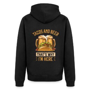 Tacos et bière Tacos et bière Cuisine mexicaine - Veste à capuche bio Premium Unisexe - noir - Dos - Nico (187cm)
