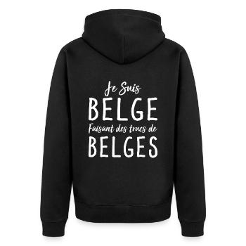 Je Suis Belge Faisant Des Trucs De Belges - Veste à capuche bio Premium Unisexe - noir - Dos - Nico (187cm)