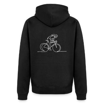 Bike in line drawing - LINE ART - Sport Cyclist - Unisex Premium Organic Zip Hoodie - black - Back - Nico (187cm)