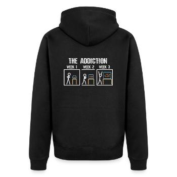Aquarium Die Sucht - Unisex Premium Bio Zip Hoodie - Schwarz - Hinten - Nico (187cm)