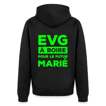 EVG soirée futur marié - Veste à capuche bio Premium Unisexe - noir - Dos - Nico (187cm)