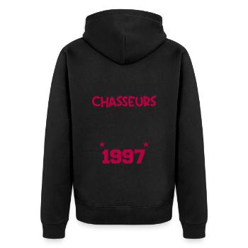 Anniversaire chasseur Née en 1997 - Veste à capuche bio Premium Unisexe - noir - Dos - Nico (187cm)