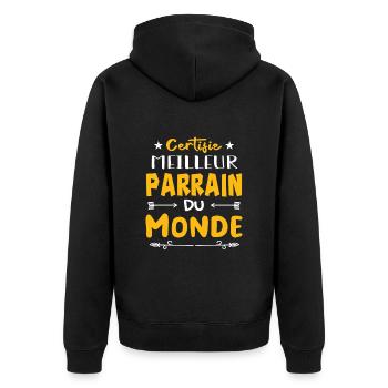 CERTIFIÉ MEILLEUR PARRAIN DU MONDE - Veste à capuche bio Premium Unisexe - noir - Dos - Nico (187cm)