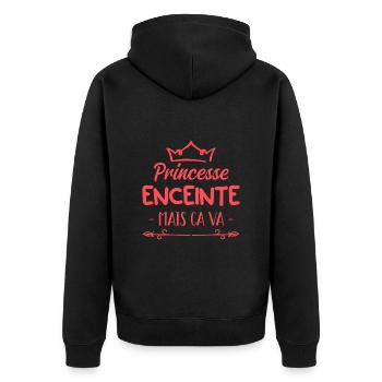 une princesse et enceinte - Veste à capuche bio Premium Unisexe - noir - Dos - Nico (187cm)