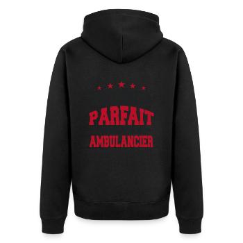 Je Ne Suis Parfait Mais Je Suis Ambulancier - Veste à capuche bio Premium Unisexe - noir - Dos - Nico (187cm)
