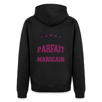 Je Ne Suis Parfait Mais Je Suis Marocain - Veste à capuche bio Premium Unisexe - noir - Dos - Nico (187cm)