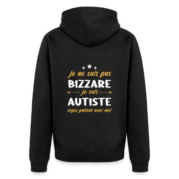 Je Ne Suis Pas Bizarre Je Suis Autiste - Veste à capuche bio Premium Unisexe - noir - Dos - Nico (187cm)