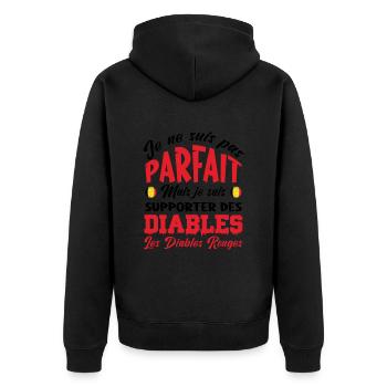 DIABLES ROUGE BELGIQUE - Veste à capuche bio Premium Unisexe - noir - Dos - Nico (187cm)