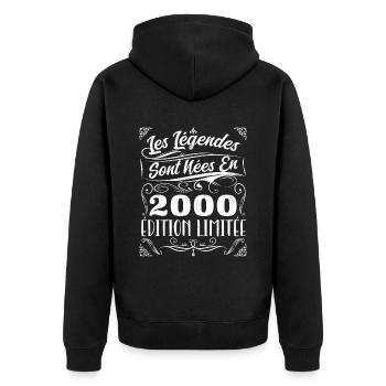 Les Légendes Sont Nés En 2000 | Cadeau - Veste à capuche bio Premium Unisexe - noir - Dos - Nico (187cm)