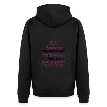 Cette Princesse Porte Des Bottes D'équitation - Veste à capuche bio Premium Unisexe - noir - Dos - Nico (187cm)