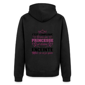PRINCESSE ET ENCEINTE - Veste à capuche bio Premium Unisexe - noir - Dos - Nico (187cm)