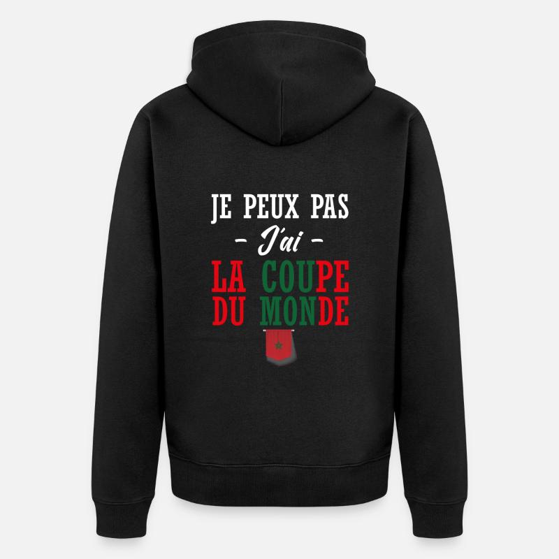supporter de Maroc foot - Veste à capuche bio Premium Unisexe - noir
