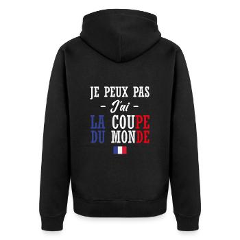 J'Peux Pas J'ai La Coup Du Monde - Veste à capuche bio Premium Unisexe - noir - Dos - Nico (187cm)