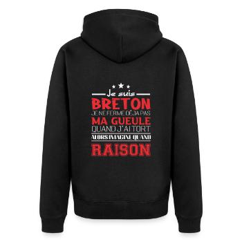 Je suis Breton - Veste à capuche bio Premium Unisexe - noir - Dos - Nico (187cm)