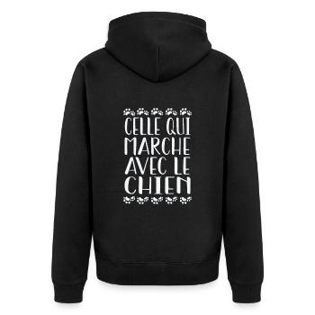celle qui marche avec le chien - Veste à capuche bio Premium Unisexe - noir - Dos - Nico (187cm)