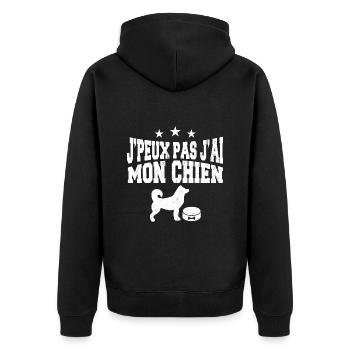 Je peux pas j'ai mon chien - Veste à capuche bio Premium Unisexe - noir - Dos - Nico (187cm)