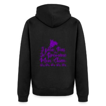 j'peux pas je promène mon chien - Veste à capuche bio Premium Unisexe - noir - Dos - Nico (187cm)