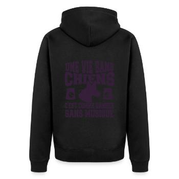 Vie Sans Chiens C'est Comme Danser Sans Musique - Veste à capuche bio Premium Unisexe - noir - Dos - Nico (187cm)