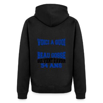 Voici à Quoi Ressemble Un BeauGosse 54 ans, Cadeau - Veste à capuche bio Premium Unisexe - noir - Dos - Nico (187cm)