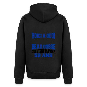 Voici à Quoi Ressemble Un BeauGosse 59 ans, Cadeau - Veste à capuche bio Premium Unisexe - noir - Dos - Nico (187cm)