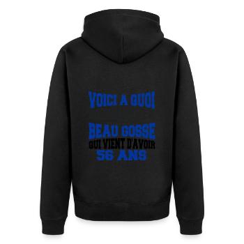 Voici à Quoi Ressemble Un BeauGosse 56 ans, Cadeau - Veste à capuche bio Premium Unisexe - noir - Dos - Nico (187cm)
