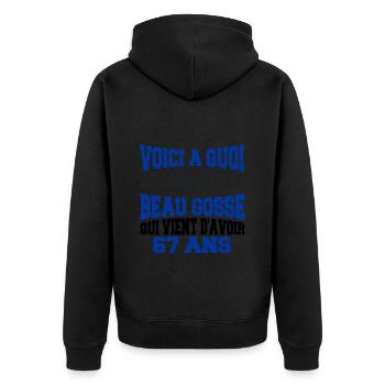 Voici à Quoi Ressemble Un BeauGosse 67 ans, Cadeau - Veste à capuche bio Premium Unisexe - noir - Dos - Nico (187cm)