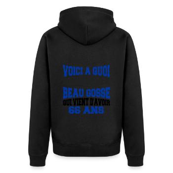 Voici à Quoi Ressemble Un BeauGosse 66 ans, Cadeau - Veste à capuche bio Premium Unisexe - noir - Dos - Nico (187cm)