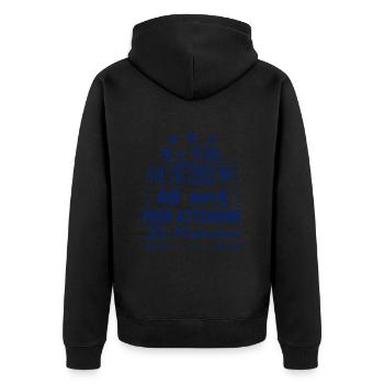 48 ans / perfection - Veste à capuche bio Premium Unisexe - noir - Dos - Nico (187cm)