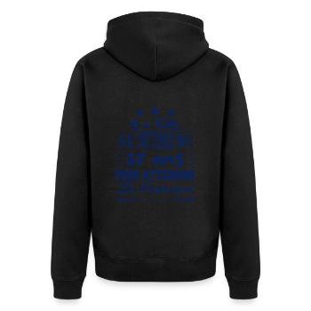 37 ans / perfection - Veste à capuche bio Premium Unisexe - noir - Dos - Nico (187cm)