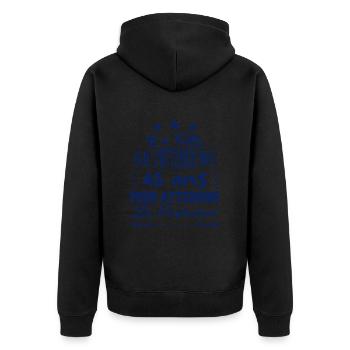 43 ans / perfection - Veste à capuche bio Premium Unisexe - noir - Dos - Nico (187cm)